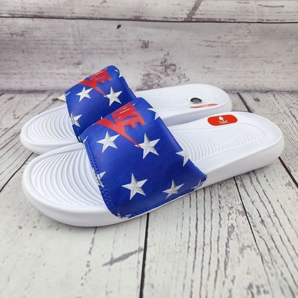 *SALE New Nike Victori One Red White Blue Slides - Picture 4 of 12